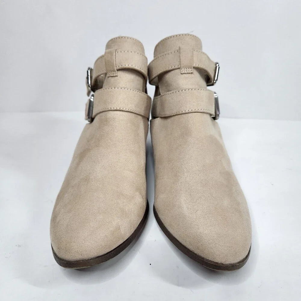 Francesca's Portia Buckle Faux Suede Ankle Booties size 7 Fall Boho - Picture 5 of 8